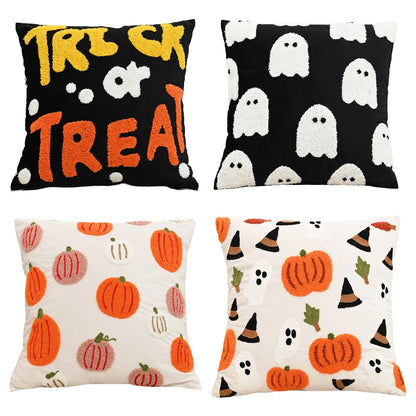 Halloween Elements Embroidered Pillowcases for Home Living Room Sofa Festive Atmosphere Decor Halloween Series Cushion Cover 3