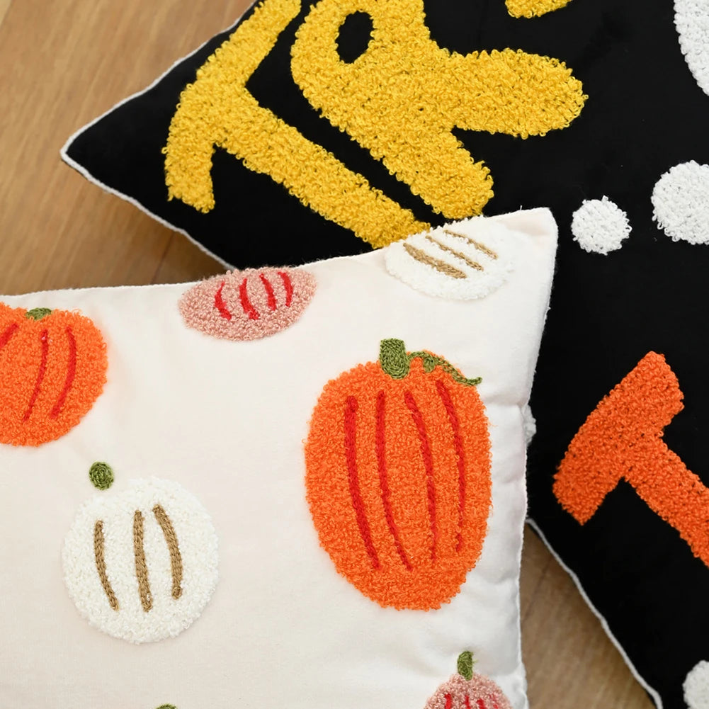 Halloween Elements Embroidered Pillowcases for Home Living Room Sofa Festive Atmosphere Decor Halloween Series Cushion Cover 4