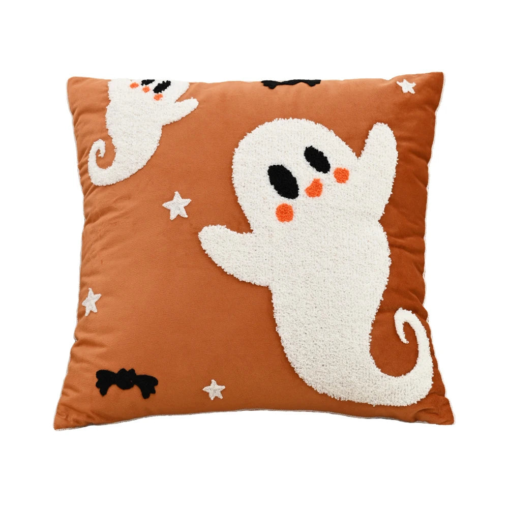 Halloween Elements Embroidered Pillowcases for Home Living Room Sofa Festive Atmosphere Decor Halloween Series Cushion Cover 6