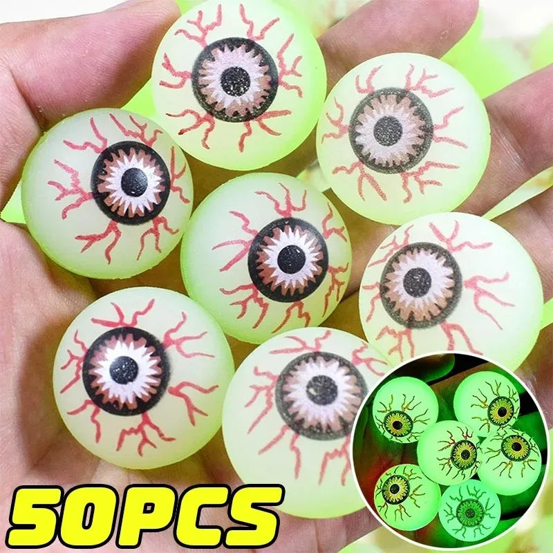 Halloween Eyeball Glow in The Dark Bouncy Ball Decoration Haunted House Home Bar Horror Props Luminous Fake Eyeballs Wholesale 0