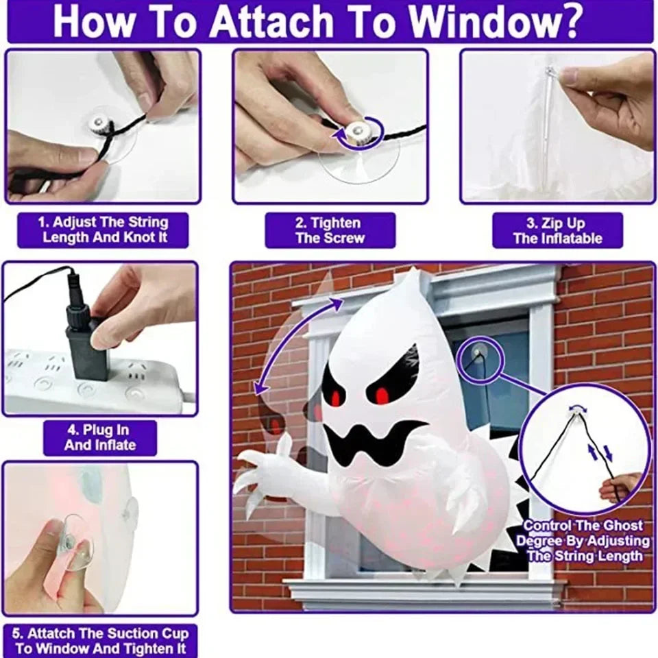 Halloween Ghost Scary Inflatable Giant Blow Up Air Inflation Phantom Unique Coming Party Outside Yard Garden Lawn Decor Props 1