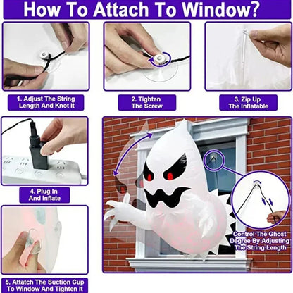 Halloween Ghost Scary Inflatable Giant Blow Up Air Inflation Phantom Unique Coming Party Outside Yard Garden Lawn Decor Props 1