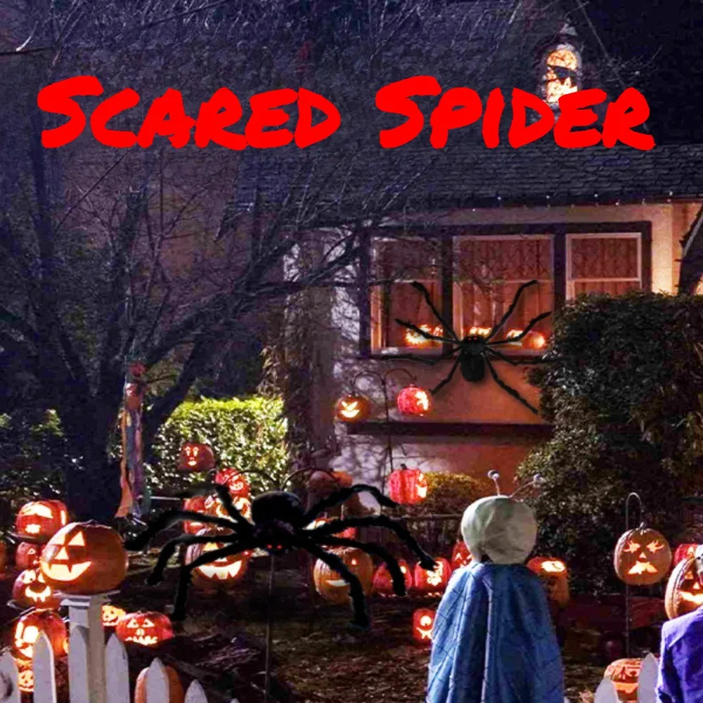 Halloween Giant Spider Decorations, Scary Large Spider Props for Halloween Decorations Indoor and Outdoor Yard Party 1