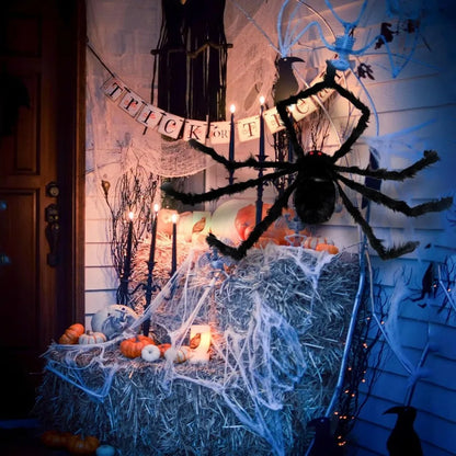 Halloween Giant Spider Decorations, Scary Large Spider Props for Halloween Decorations Indoor and Outdoor Yard Party 2