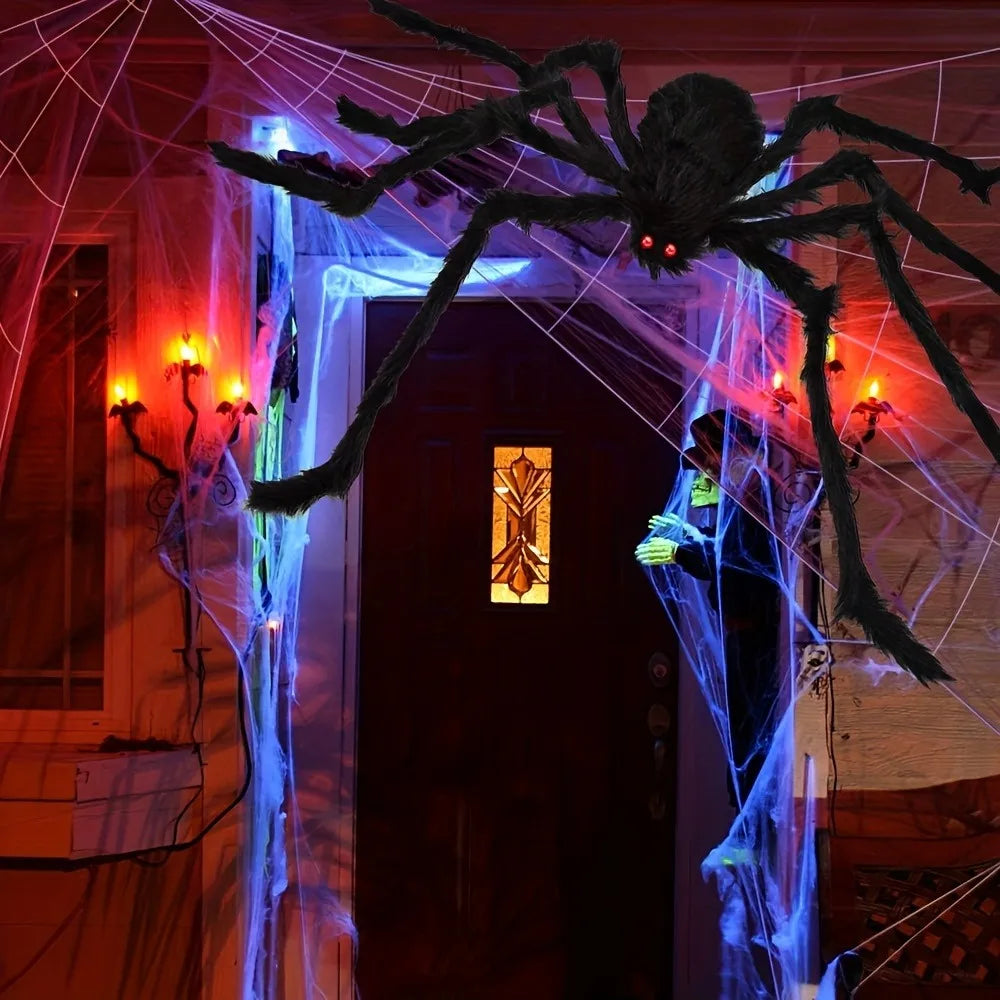 Halloween Giant Spider Decorations, Scary Large Spider Props for Halloween Decorations Indoor and Outdoor Yard Party 5