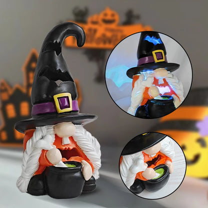Halloween Gnome Ghost Figurine with LED Light - Spooky Festive Decor with Tall Hat - Ideal for Party, Home & Room Accent 4