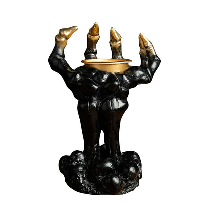 Halloween Hand Shape Candle Holder Ornament Desktop Creative Home Craft Horror Atmosphere Halloween Party  Festival Gift 6