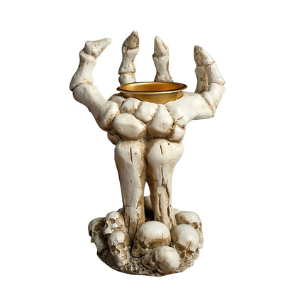 Halloween Hand Shape Candle Holder Ornament Desktop Creative Home Craft Horror Atmosphere Halloween Party  Festival Gift 7