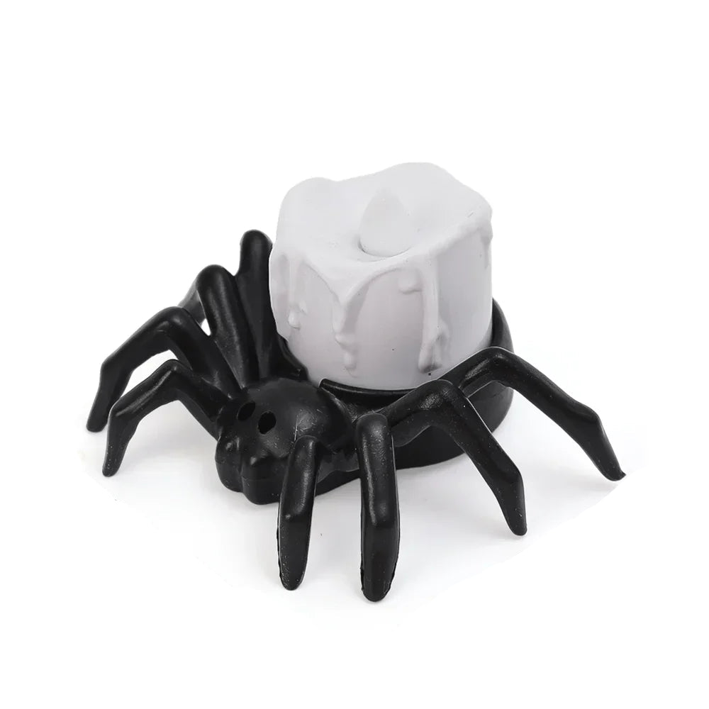 Halloween LED Spider Lighting Ornament Horror Glow Spider Eyeball Skull Lamp Haunted House Home Party Candle Decoration Supplies 11