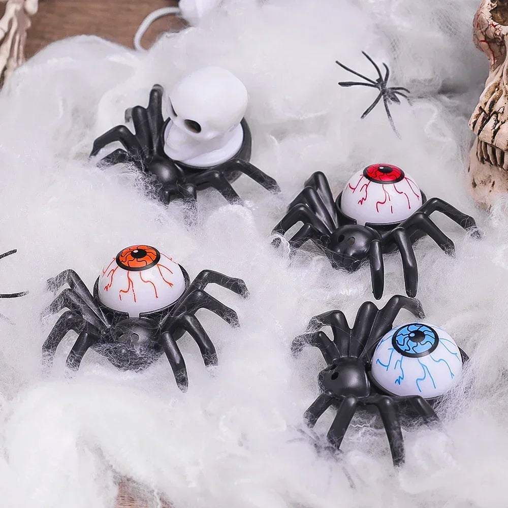 Halloween LED Spider Lighting Ornament Horror Glow Spider Eyeball Skull Lamp Haunted House Home Party Candle Decoration Supplies 4