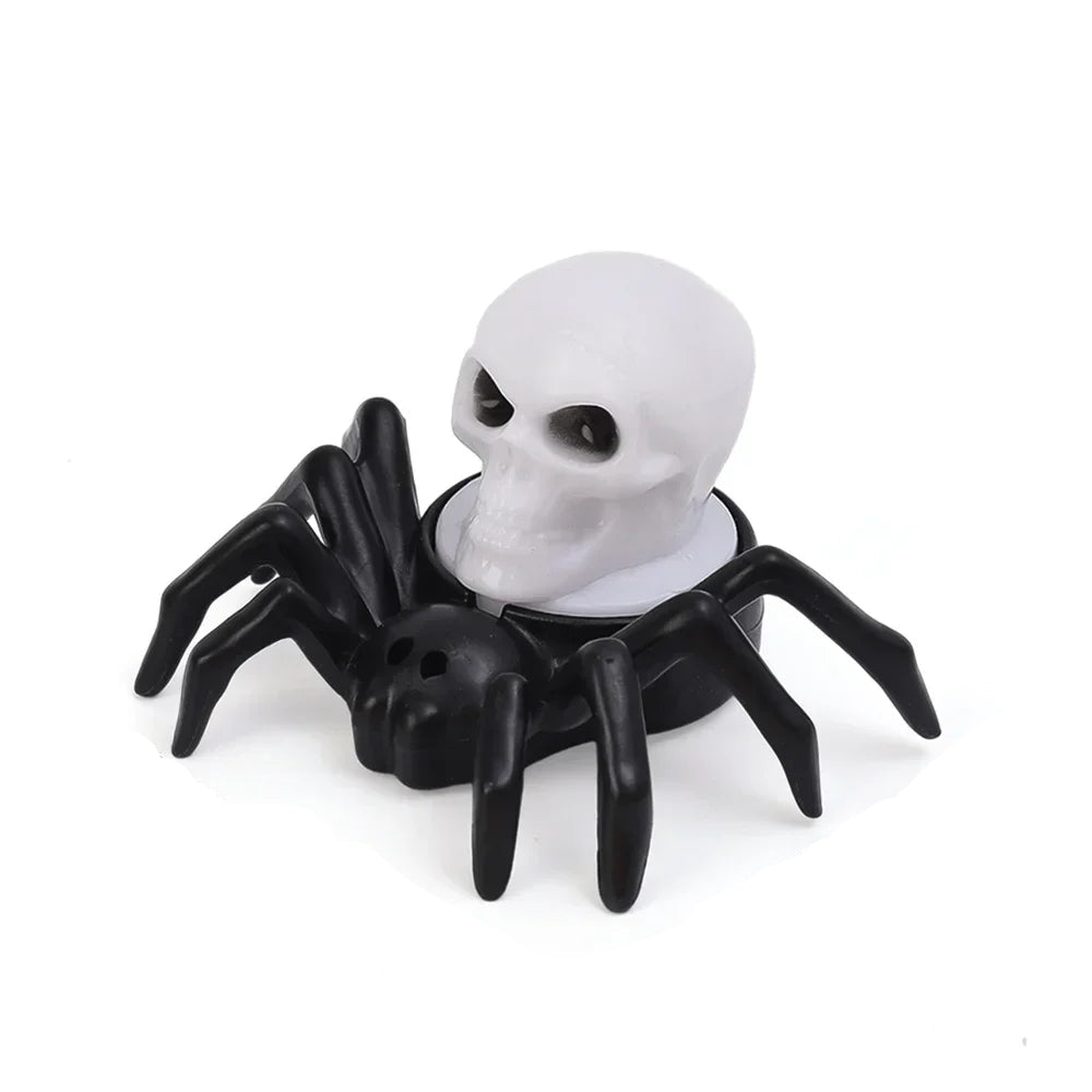 Halloween LED Spider Lighting Ornament Horror Glow Spider Eyeball Skull Lamp Haunted House Home Party Candle Decoration Supplies 7