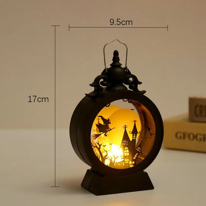 Halloween LED Wind Night Light Portable Pumpkin Ghost Lantern Bar Desktop Ornament Halloween Decor Props Party Supplies DeskLamp 8