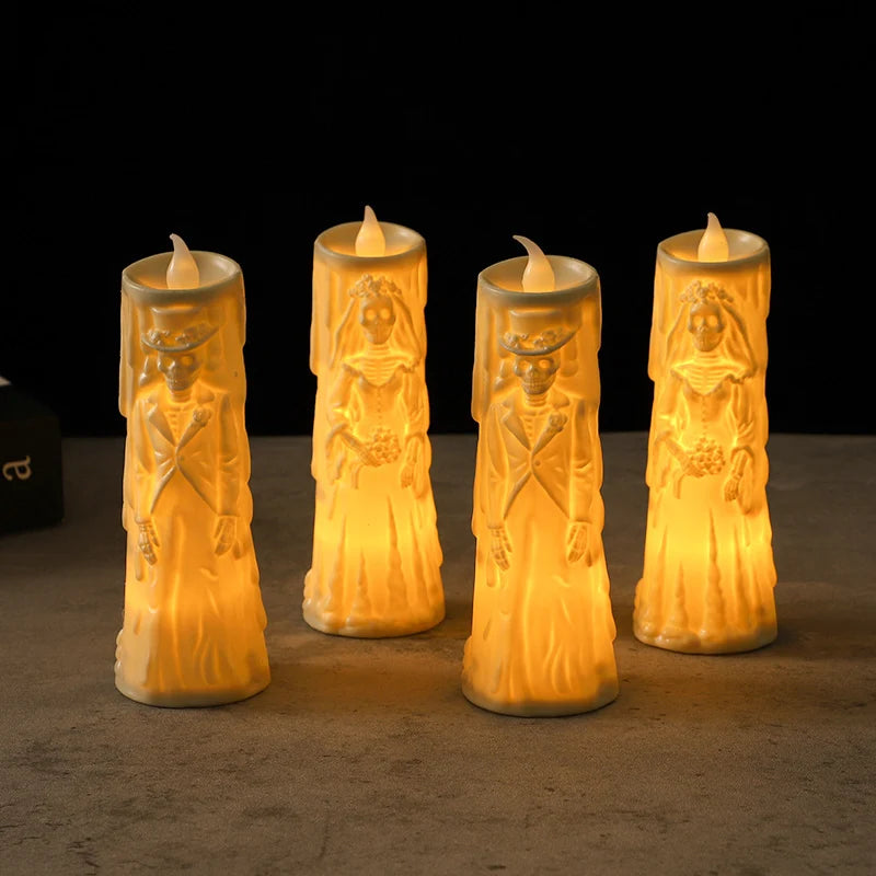 Halloween Party Bride Groom LED Candle Light 2025 Halloween Home Decoration Haunted House Horror Props Creative Wedding Gifts 1