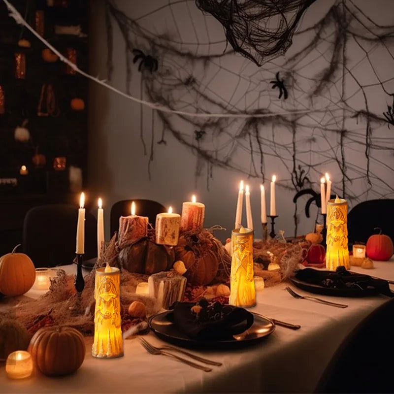 Halloween Party Bride Groom LED Candle Light 2025 Halloween Home Decoration Haunted House Horror Props Creative Wedding Gifts 4