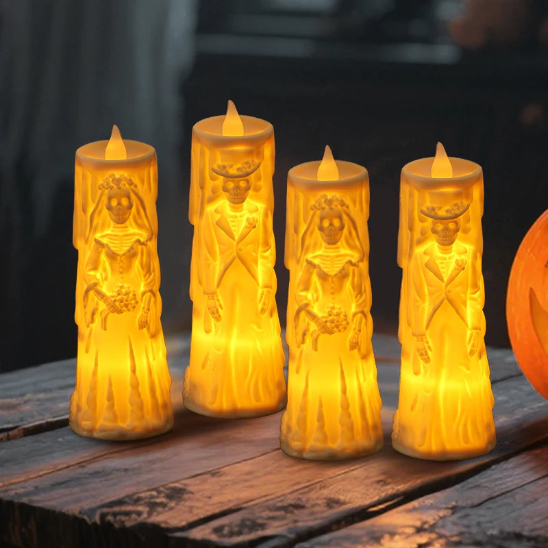 Halloween Party Bride Groom LED Candle Light 2025 Halloween Home Decoration Haunted House Horror Props Creative Wedding Gifts 5