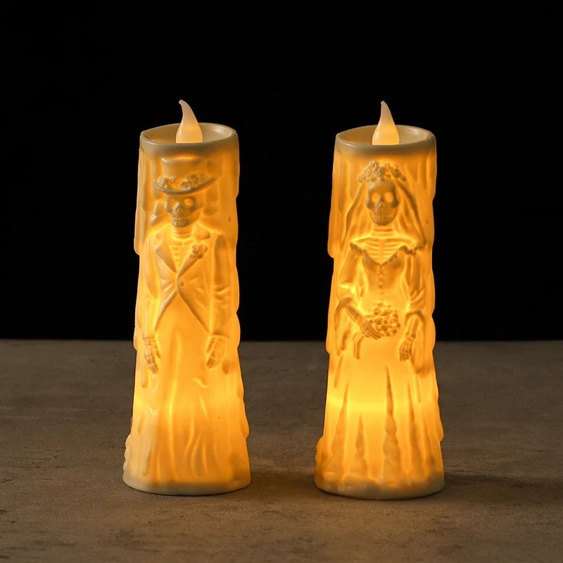 Halloween Party Bride Groom LED Candle Light 2025 Halloween Home Decoration Haunted House Horror Props Creative Wedding Gifts 6