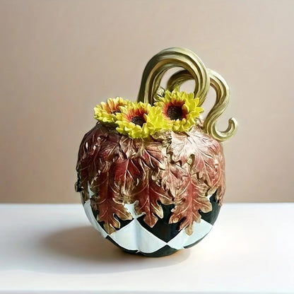 Halloween Pumpkin Decor Black and White Resin Pumpkin Fake Vegetable Tabletop Decoration for Home Holiday Party 4