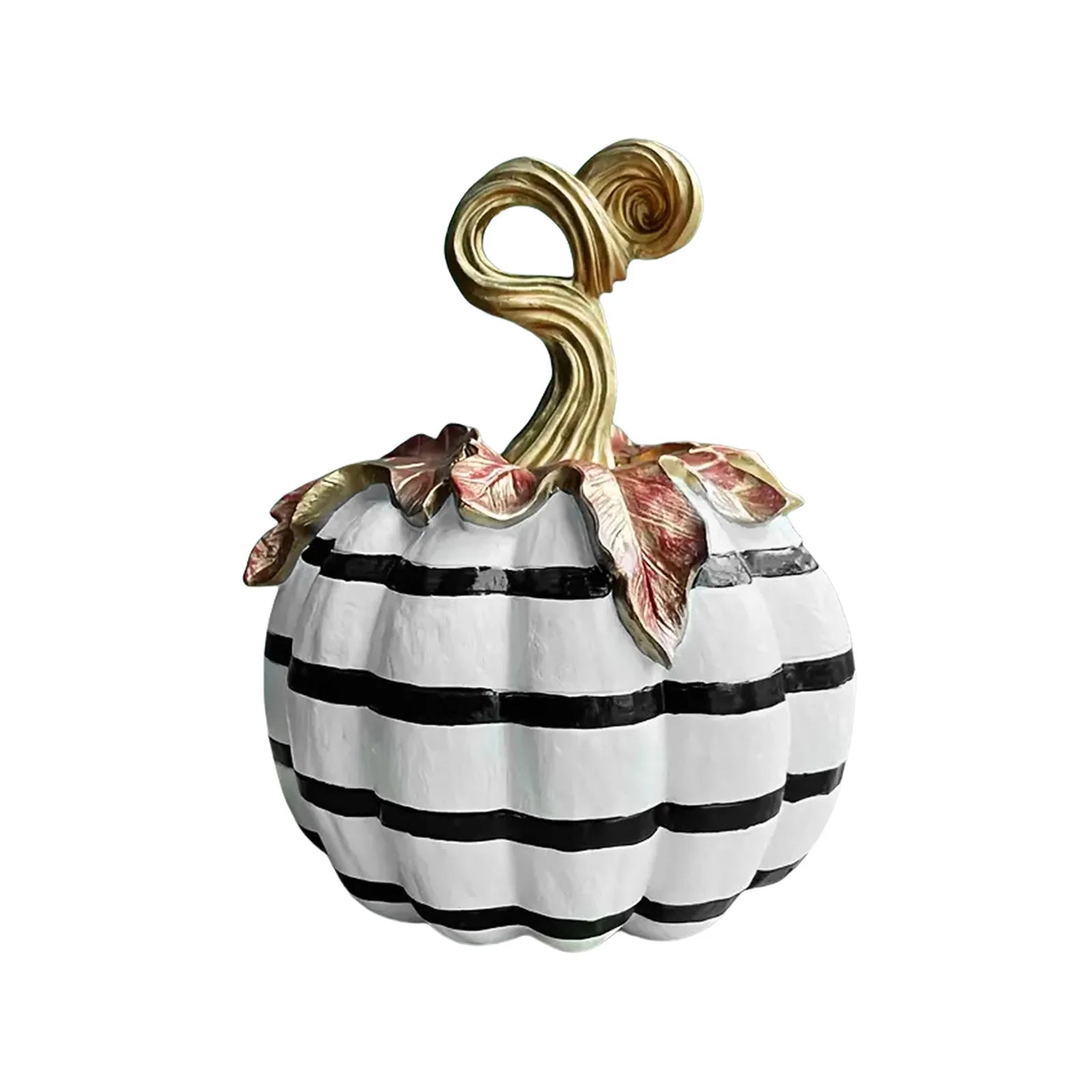 Halloween Pumpkin Decor Black and White Resin Pumpkin Fake Vegetable Tabletop Decoration for Home Holiday Party 8