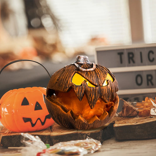 Halloween Pumpkin Decoration Realistic Scary Atmosphere Light Battery Powered with Light Up Eyes for Courtyard Bar Haunted House 0