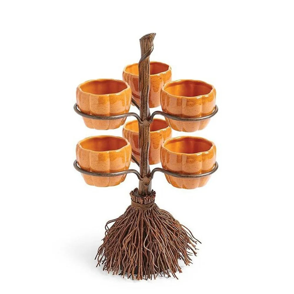 Halloween Pumpkin Snack Plates Rack Witch Bowl Dessert Fruit Dishes Party Buffet Display Tray For Food Plates Decoration 16