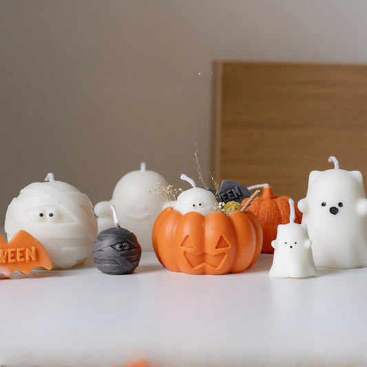 Halloween Silicone Soap Mold Diy Scented Candle Making Halloween Ghost Pumpkin Aromatherapy Plaster Decoration Candle Mold 0