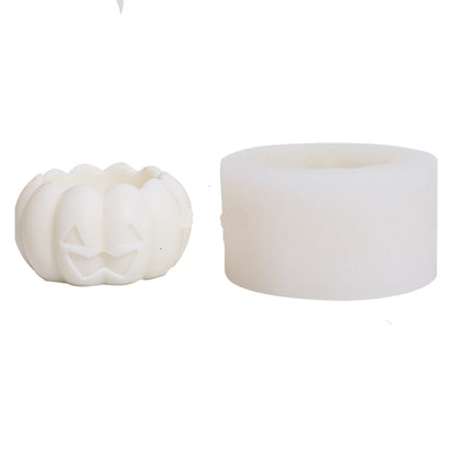 Halloween Silicone Soap Mold Diy Scented Candle Making Halloween Ghost Pumpkin Aromatherapy Plaster Decoration Candle Mold 9