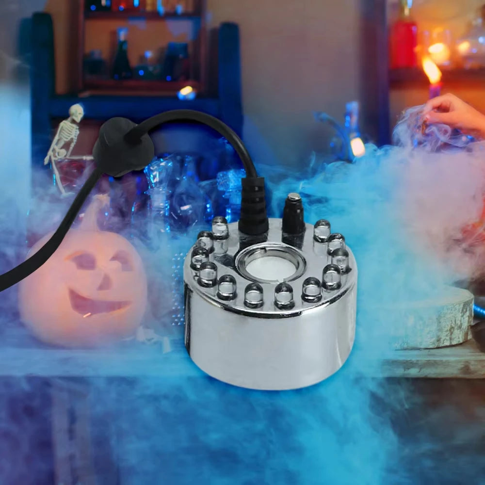 Halloween Smoke Fog Machine,Mini LED Pumpkin Light,Fogger Water Fountain Pond Fog Machine,Halloween Outdoor Decoration 1