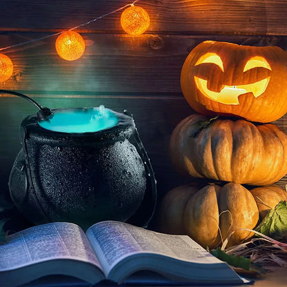 Halloween Smoke Fog Machine,Mini LED Pumpkin Light,Fogger Water Fountain Pond Fog Machine,Halloween Outdoor Decoration 2