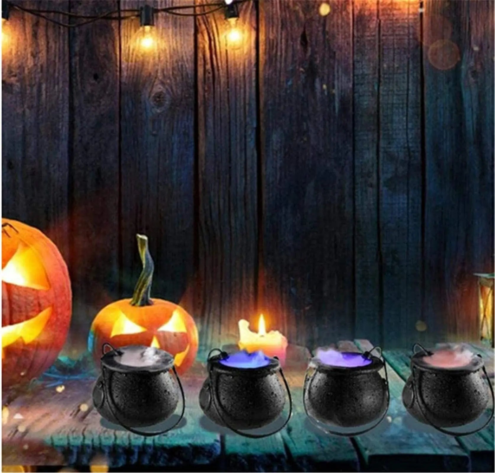Halloween Witch Pot Mist Maker Fogger,Witch Cauldron Fog Maker with Color Changing LED Light,2023 Halloween Party Gift Decor 2
