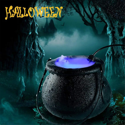 Halloween Witch Pot Mist Maker Fogger,Witch Cauldron Fog Maker with Color Changing LED Light,2023 Halloween Party Gift Decor 4