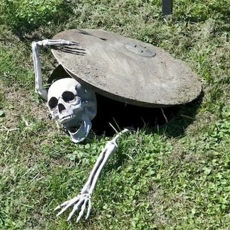 Halloween decor Skeleton Stakes Halloween Realistic Skull Skeleton Head Human Hand Arms for Halloween Party Home Garden Lawn 0