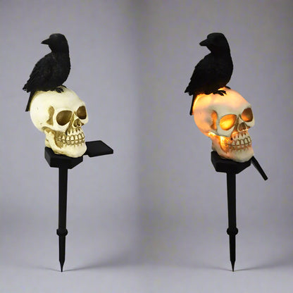 Halloween outdoor lights, waterproof solar Christmas tree pumpkin garden stake lights, Santa Claus crow skull panda decoration 10