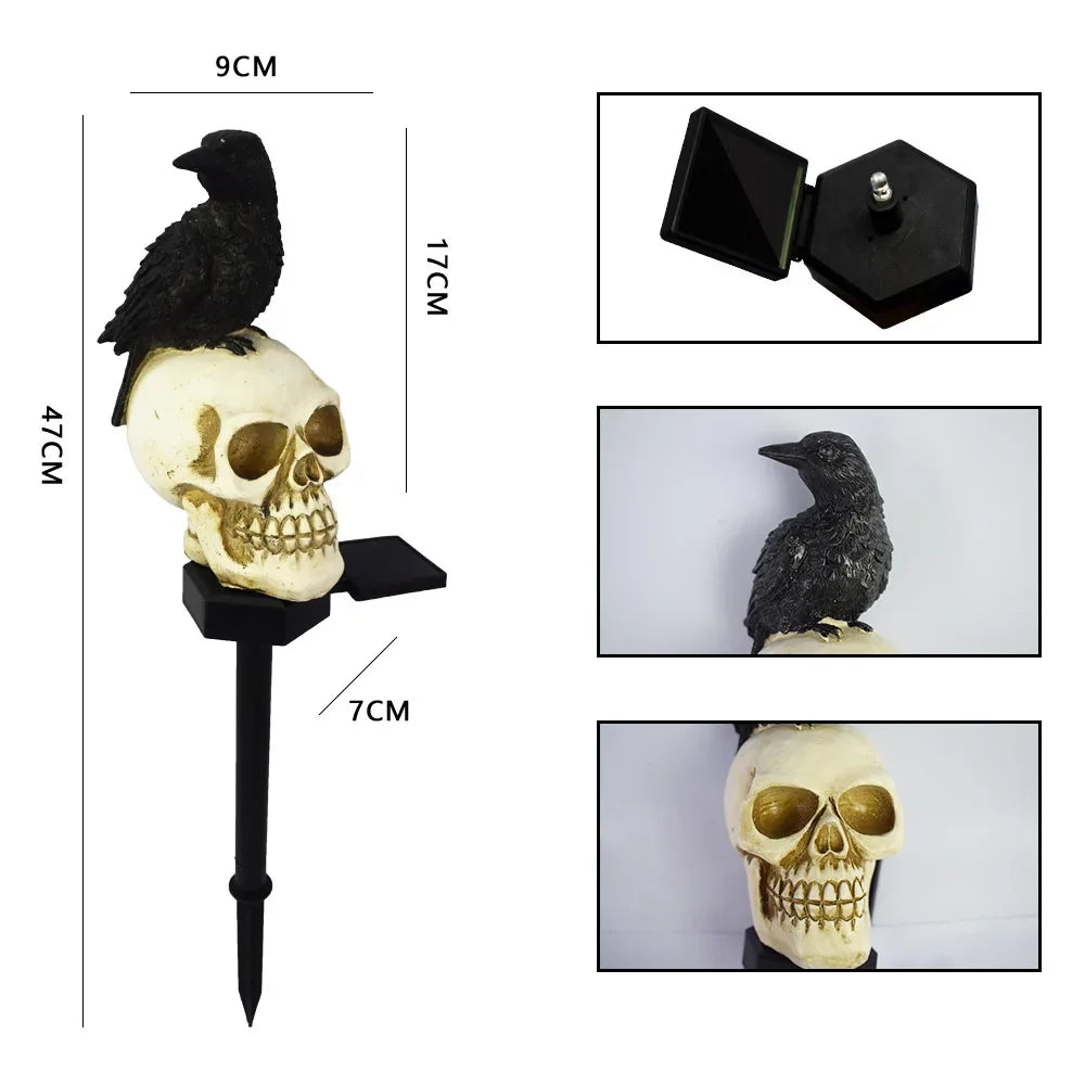 Halloween outdoor lights, waterproof solar Christmas tree pumpkin garden stake lights, Santa Claus crow skull panda decoration 3