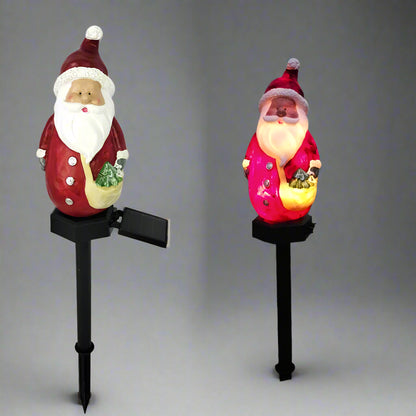 Halloween outdoor lights, waterproof solar Christmas tree pumpkin garden stake lights, Santa Claus crow skull panda decoration 5