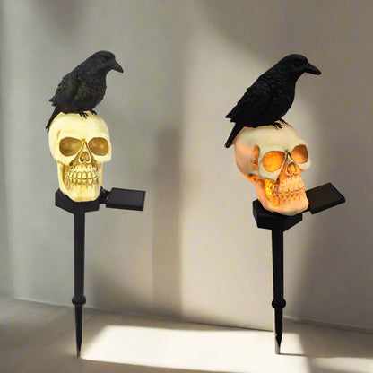 Halloween outdoor lights, waterproof solar Christmas tree pumpkin garden stake lights, Santa Claus crow skull panda decoration 9
