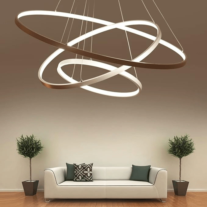 LuxRoyale Concentric Rings Chandelier Modern LED Ceiling Light