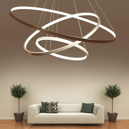 LuxRoyale Concentric Rings Chandelier Modern LED Ceiling Light