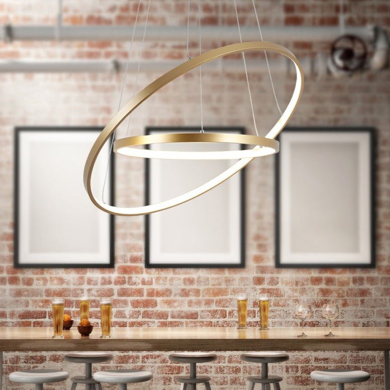 LuxRoyale Concentric Rings Chandelier Modern LED Ceiling Light
