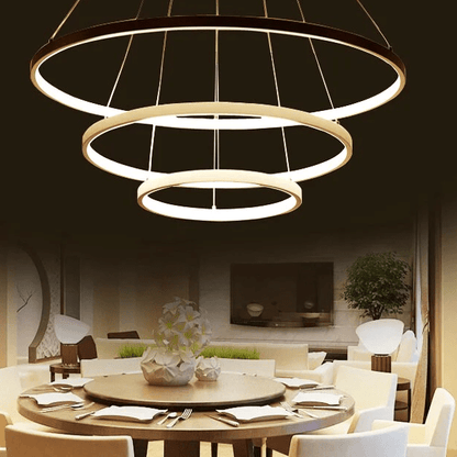 LuxRoyale Concentric Rings Chandelier Modern LED Ceiling Light