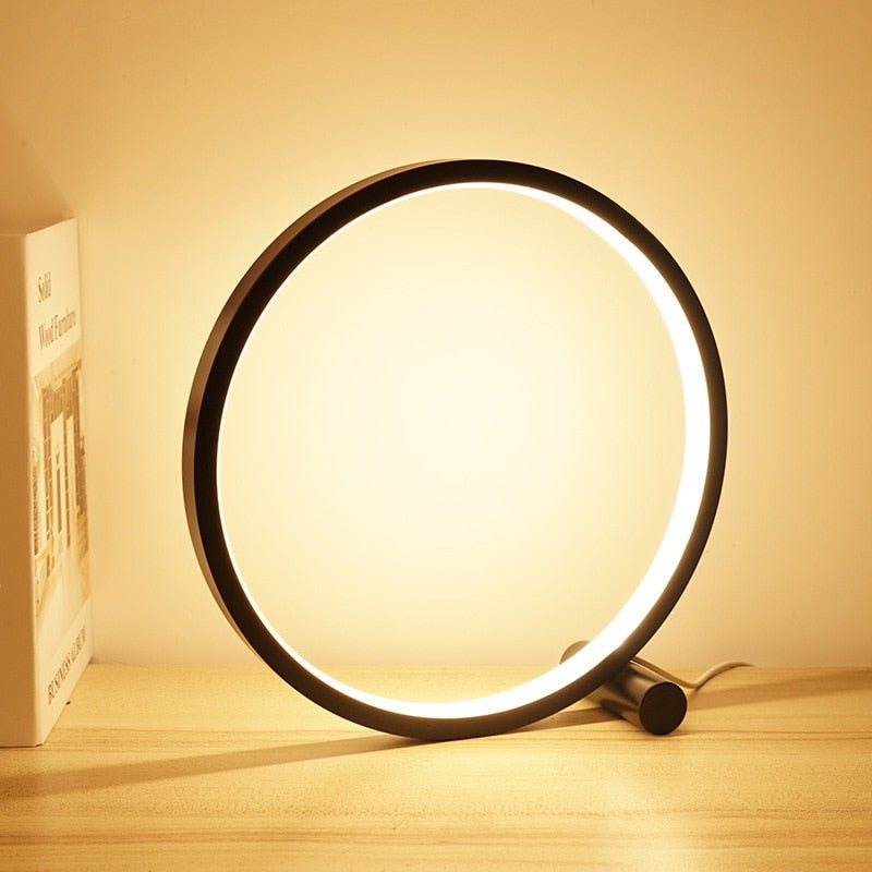 LuxRoyale Halo Nightstand Lamp Dimmable With Halo Ring Accent