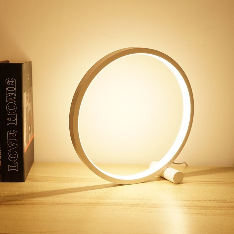 LuxRoyale Halo Nightstand Lamp Dimmable With Halo Ring Accent