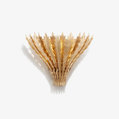 RoyaleGlow Gold Leaf Wall Sconce - Modern Decorative Metal Light Fixture - Royale Basic