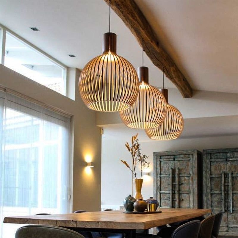 Handmade Wooden Pendant Lamp - RustikAura