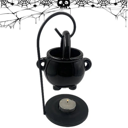 Hanging Witch Cauldron Oil Burner Witch Caldron Pot Candle Holder Smudging Incense Burning Essential Oil Diffuser for Home Decor 3