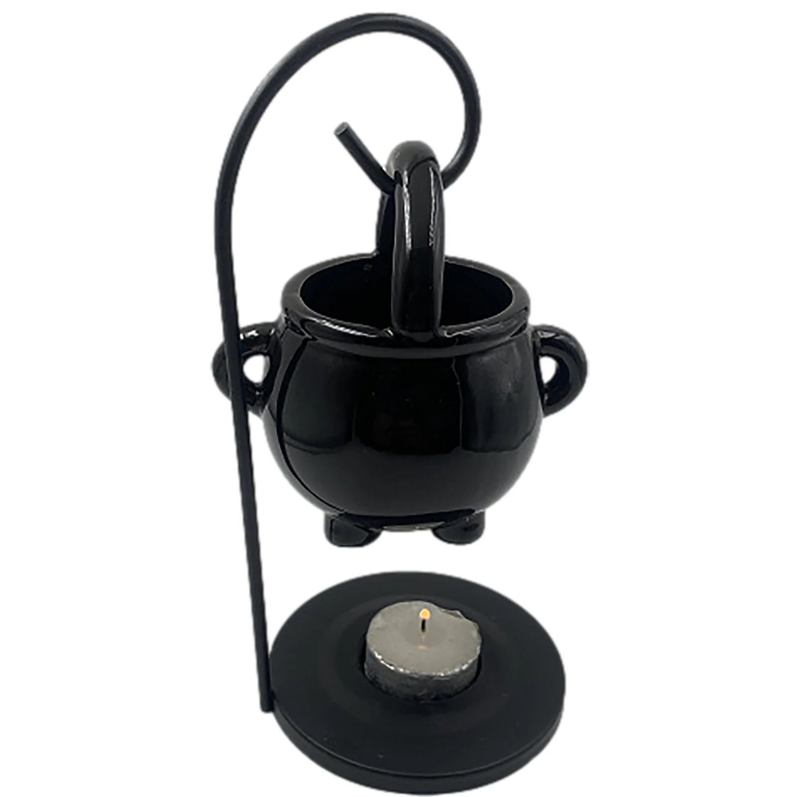Hanging Witch Cauldron Oil Burner Witch Caldron Pot Candle Holder Smudging Incense Burning Essential Oil Diffuser for Home Decor 5