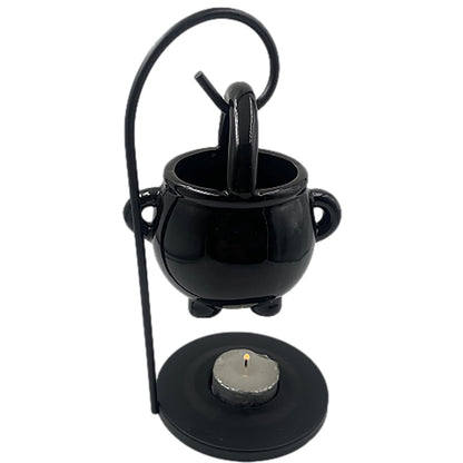 Hanging Witch Cauldron Oil Burner Witch Caldron Pot Candle Holder Smudging Incense Burning Essential Oil Diffuser for Home Decor 5