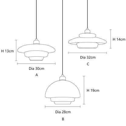 LuxRoyale Art Deco Glass Pendant Light - Elegant Mid-Century Modern Ceiling Lamp