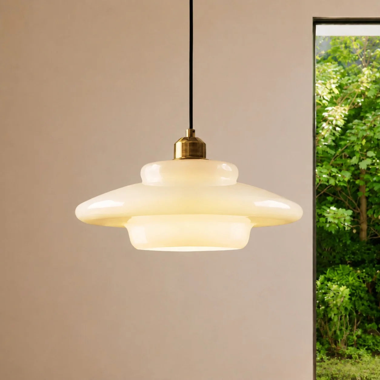 Hanna Art Deco Glass Pendant Light 3