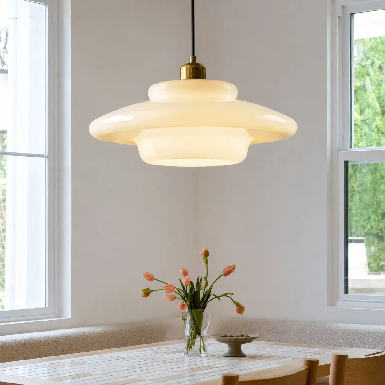 Hanna Art Deco Glass Pendant Light 4