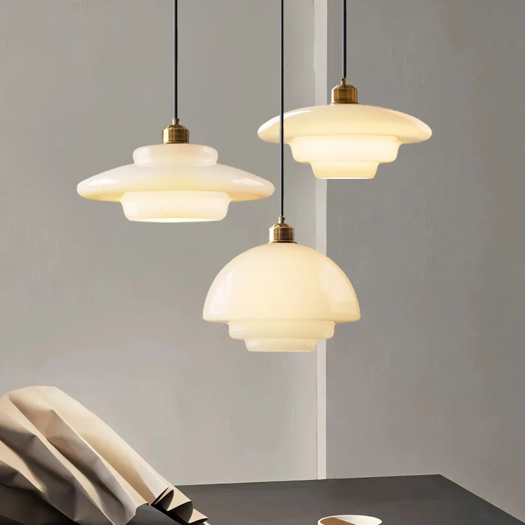 Hanna Art Deco Glass Pendant Light 8